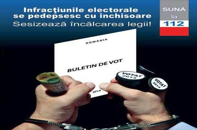 VOTEAZĂ LEGAL! Infracțiunile electorale îți pot aduce între 6 luni și 3 ani de închisoare VOTEAZĂ LEGAL! Infracțiunile electorale îți pot aduce între 6 luni și 3 ani de închisoare
