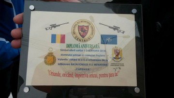 Vrabie, diplomă din partea Forţele Terestre