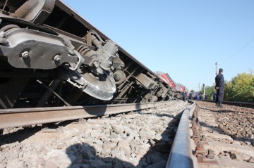 Un tren de marfă a deraiat în Mehedinţi