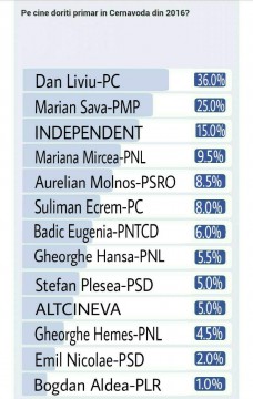 Sondaj pe Facebook: cu cine ar vota locuitorii din Cernavodă la primărie!