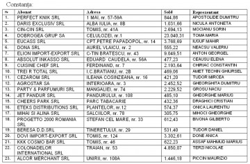 Lista ruşinii: 23 de agenţi economici din Constanţa, la un pas de debranşare