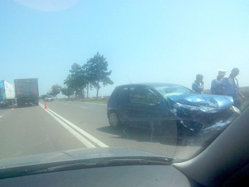 Accident rutier pe DN3: două persoane au ajuns la spital