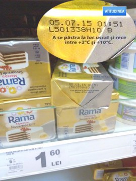 Ţi-e poftă de-o toxiinfecţie alimentară? Nu rata promoţiile Auchan! Doar aici găseşti margarină expirată de 2 luni