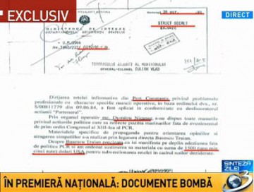 Antena 3 susţine că are „documente bombă care fac lumină în trecutul comunist al lui Traian Băsescu”