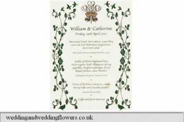 Un meniu de la nunta prințului William cu Kate Middleton, scos la licitație