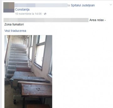 Străinii fac mişto de condiţiile găsite în Spitalul Judeţean, după ce un tânăr a postat o fotografie pe internet