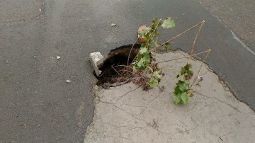 Locuitorii din Năvodari au descoperit de ce tot apar cratere în asfaltul de pe strada Plopilor!