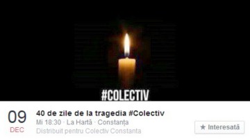 Comemorarea victimelor de la Colectiv va avea loc pe 9 decembrie, la Constanţa