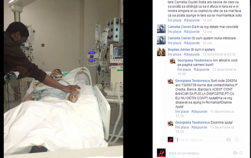 O femeie din Eforie, stabilită în Londra, cere ajutor pe Facebook: „Mi-a murit soţul şi nu am cum să-l aduc acasă”