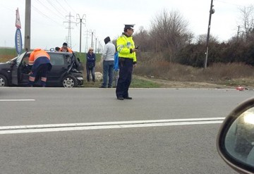 Accident pe DN3 din cauza unui autoturism care avea probleme tehnice