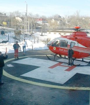 Prima intervenţie pe heliportul spitalului din Cernavodă