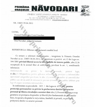 Dumitraşcu, în război cu primăria pe seama liberului acces la informaţie!
