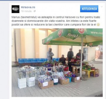 Marketing inedit în Hârşova: cumperi flori, primeşti reducere la cursele de taxi