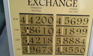 Cursul sare de 4,55 lei/euro