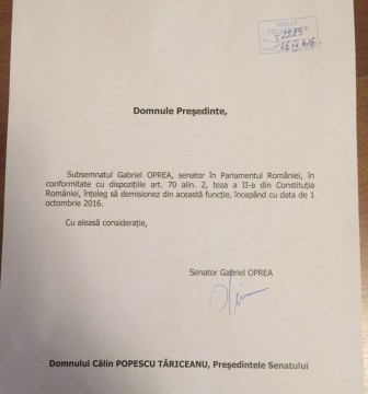 Gabriel Oprea şi-a dat demisia… începând cu 1 octombrie!