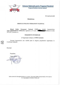 UNPR Constanța nu mai există... ba există și are președinte interimar!