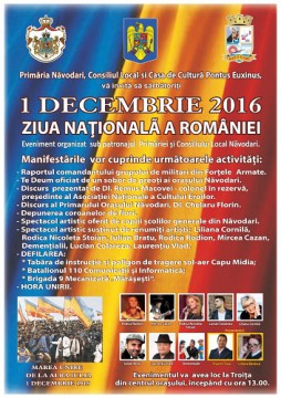 De Ziua Naţională a României, năvodărenii sunt invitaţi la petrecere