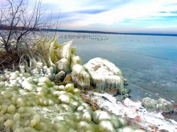 Imagini de poveste pe malul mării la Năvodari! Iarna nu-i ca vara, dar are farmecul ei