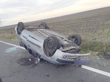 S-a răsturnat cu maşina, în drum spre Cumpăna