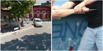 Lovituri de cuţit în faţa magazinului Dovi! Motivul: un tub cu gaz