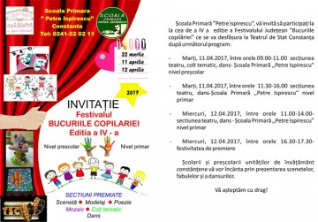 Festival pentru preşcolari şi şcolari, la Constanţa