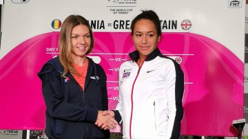 Halep și Watson deschid partida România - Marea Britanie