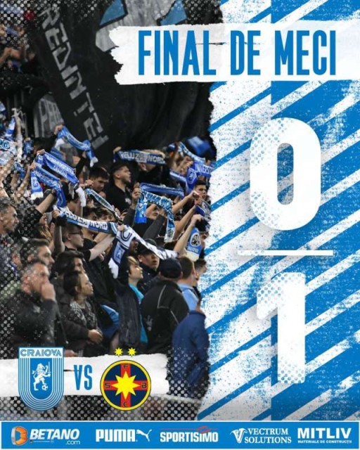 Universitatea Craiova - FCSB 0-1, în play-off