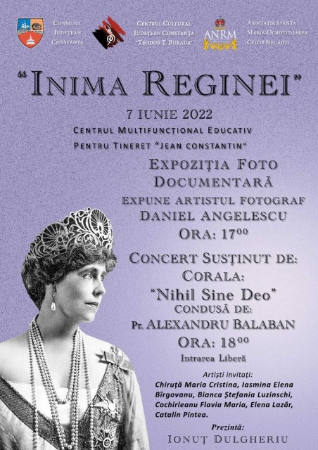 Se organizează evenimentul cultural Inima Reginei Maria