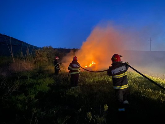Incendiu de vegetație uscată, în localitatea Somova