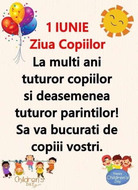 Primăria Valu lui Traian, mesaj cu ocazia Zilei Copilului