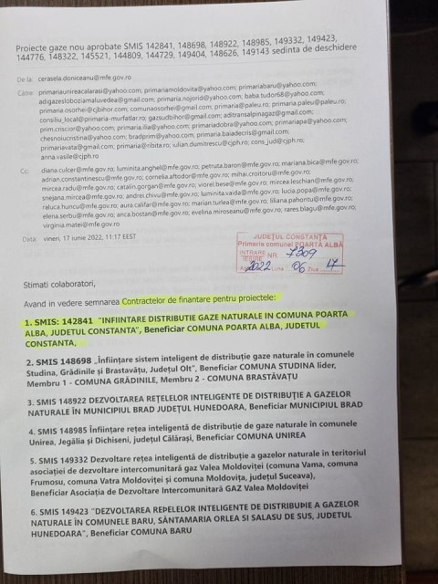 Primăria Poarta Albă a semnat contractul pentru gaze naturale