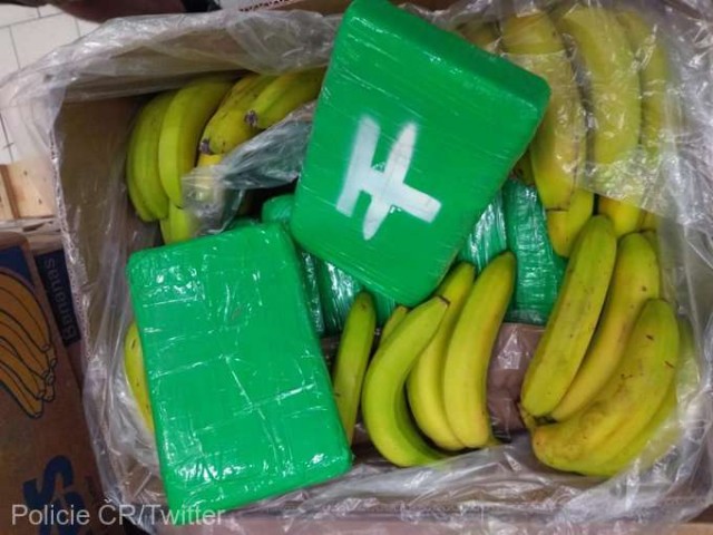 Republica Cehă: Peste 800 de kilograme de cocaină descoperite în cutii de banane