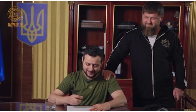 Kadîrov a regizat o scenetă ridicolă despre o falsă capitulare a Ucrainei