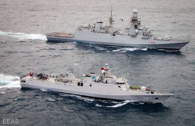 UE şi Indonezia au desfăşurat un exerciţiu militar naval comun inedit