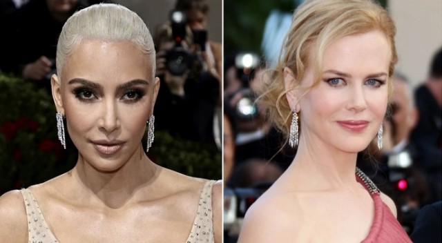 Kim Kardashian, în latex și Nicole Kidman, în rochie din staniol, împreună pe același podium de modă
