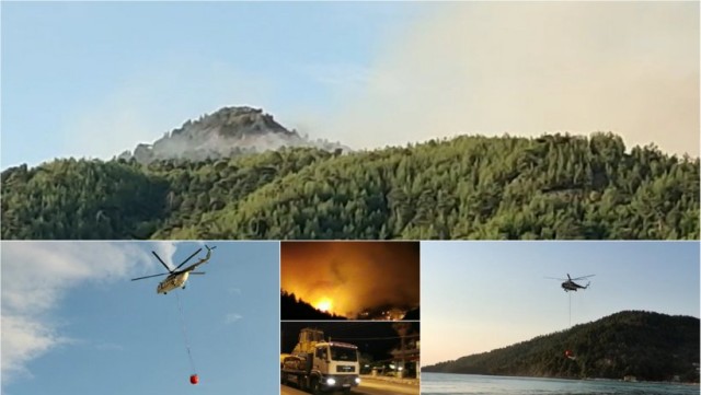 Incendiu în insula Thassos: Sute de pompieri, şase avioane şi şase elicoptere intervin pentru stingerea flăcărilor