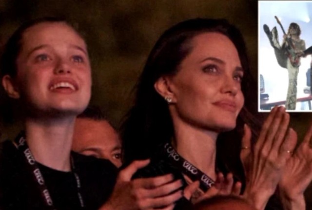 Așa mamă, așa fiică! Shiloh și Angelina Jolie, apariție surpriză la concertul Måneskin