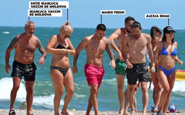 Gianluca Vacchi de Moldova, Mario Fresh și Alexia Eram, la plajă cu familia în Mamaia!
