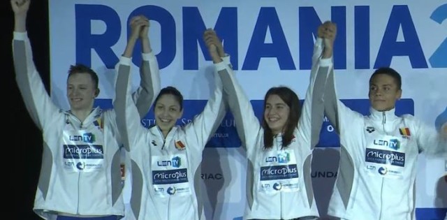Înot: Ştafeta combinată de 4x100 m liber a României, în finala Mondialelor de juniori cu cel mai bun timp