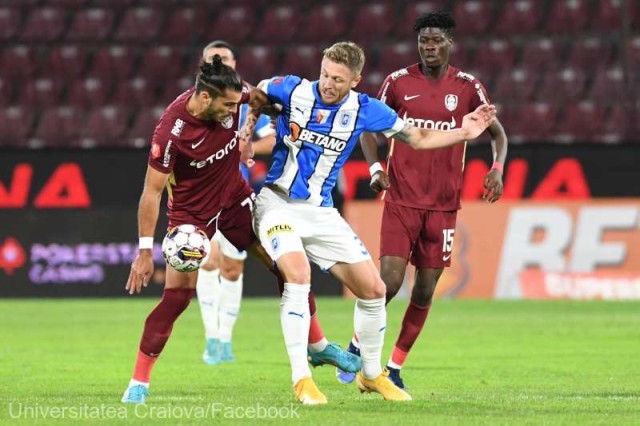 Fotbal: CFR Cluj - Universitatea Craiova 2-0, în Superligă