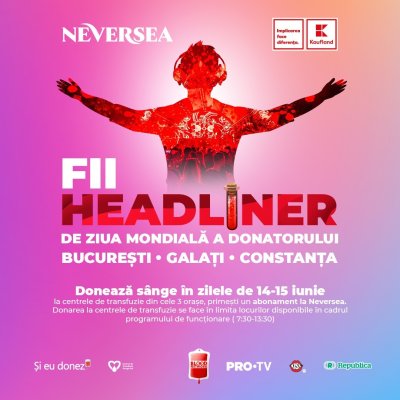 Fanii din București, Constanța și Galați au șansa să salveze vieți și să se distreze gratuit la Neversea