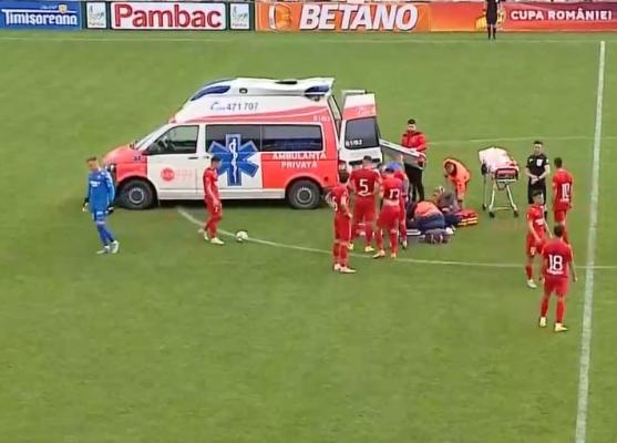 Issah accidentat grav în meciul cu FC Brașov. Jucătorul lui FC Hermannstadt, dus de urgență la spital 