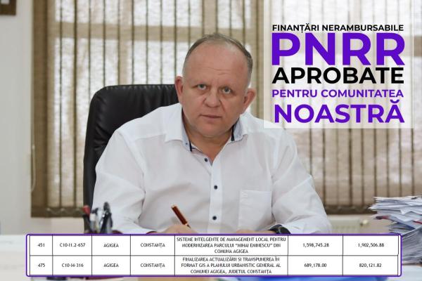 Finanțări nerambursabile, PNRR aprobate pentru comunitatea Agigea