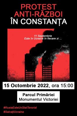 Protest împotriva crimelor de război ale Rusiei în Ucraina, la Constanța