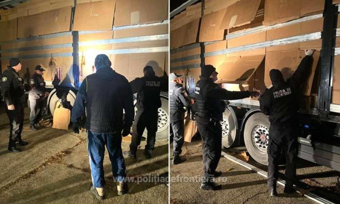 Țigări în valoare de 1,5 milioane euro confiscate de polițiștii de frontieră! Video