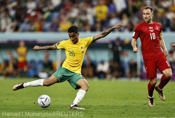 Fotbal - CM 2022: Australia s-a calificat în optimi, după 1-0 cu Danemarca