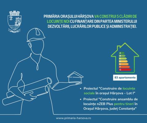 Primăria Hârșova va construi locuințe pentru tineri