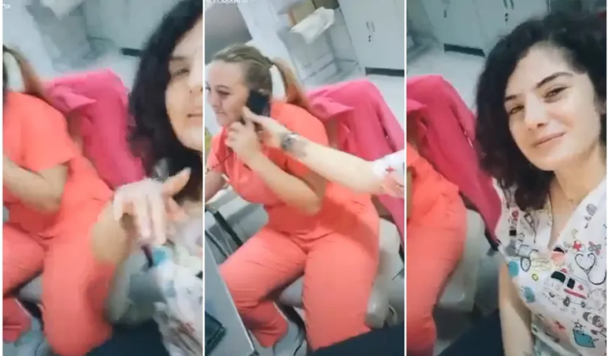 Doua asistente medicale se filmeaza in timp ce se distreaza pe ritmuri de manele in timpul programului de lucru Petrecere în spital: Două asistente s-au filmat în timp ce dansau pe manele. Video