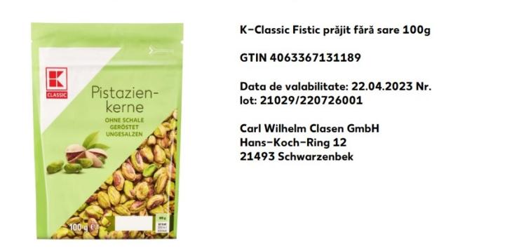 Kaufland retrage de la rafturi un sortiment de fistic cu conţinut ridicat de Ocratoxina A