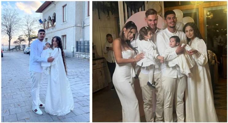 Fotbalistul Florinel Coman și-a botezat fetița. Ioana a alăptat-o pe Kasia chiar în biserică